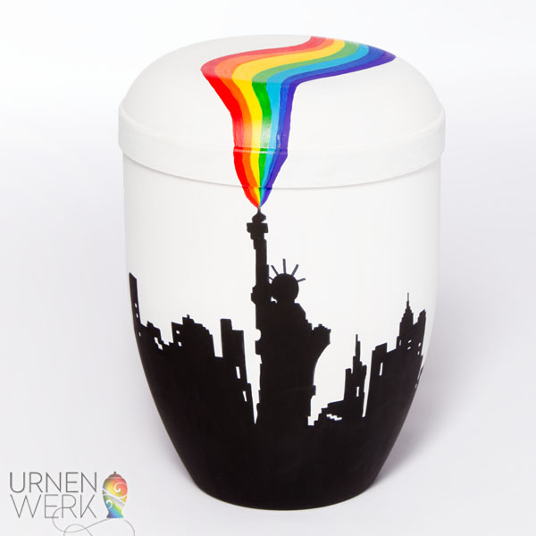 Bio Natururne "New York Skyline" für Reisefans - Urnenwerk - Ind Bio Urnder Skyline von New Yorke mit