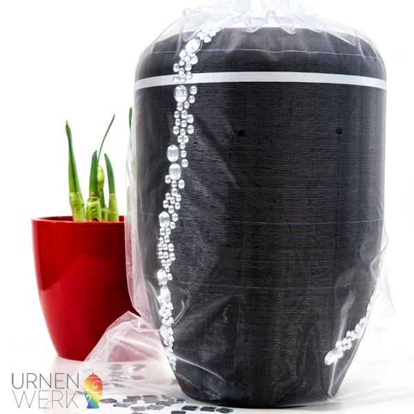 Urne im Organzasäckchen -Urnenwerk - Individuell wie das Leben Strassband Urne Prinzessin im Organzasäckchen