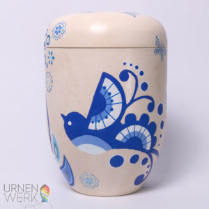 Bio Urne „Blue Harmony“ im Flatdesign für die Kreativen – 36o Grad