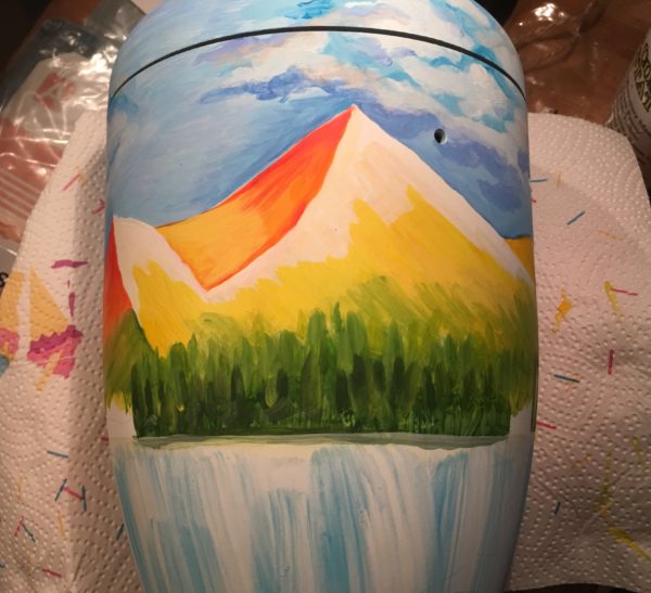 360 grad Bergwelt mit HImmel -unterm arbeiten gemachtes Bild